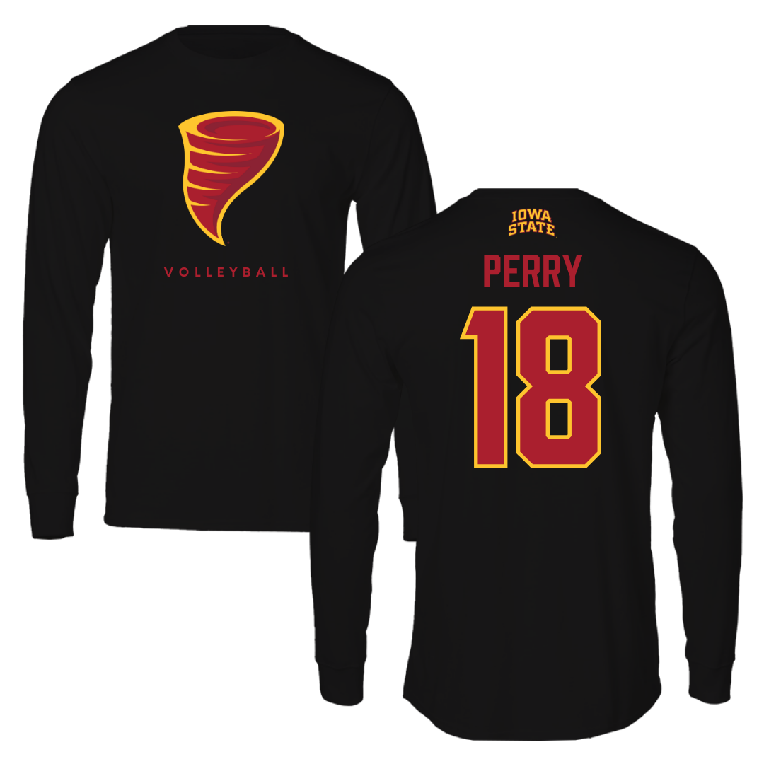 Iowa State University Volleyball Black Long Sleeve - #18 Kelsey Perry
