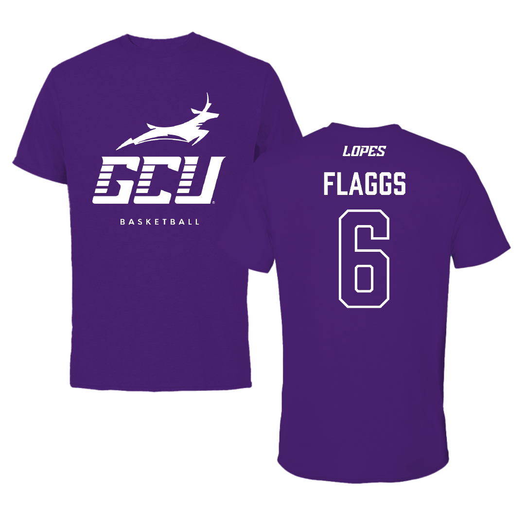 Grand Canyon University Basketball Team Purple Performance Tee - #6 Malcolm Flaggs
