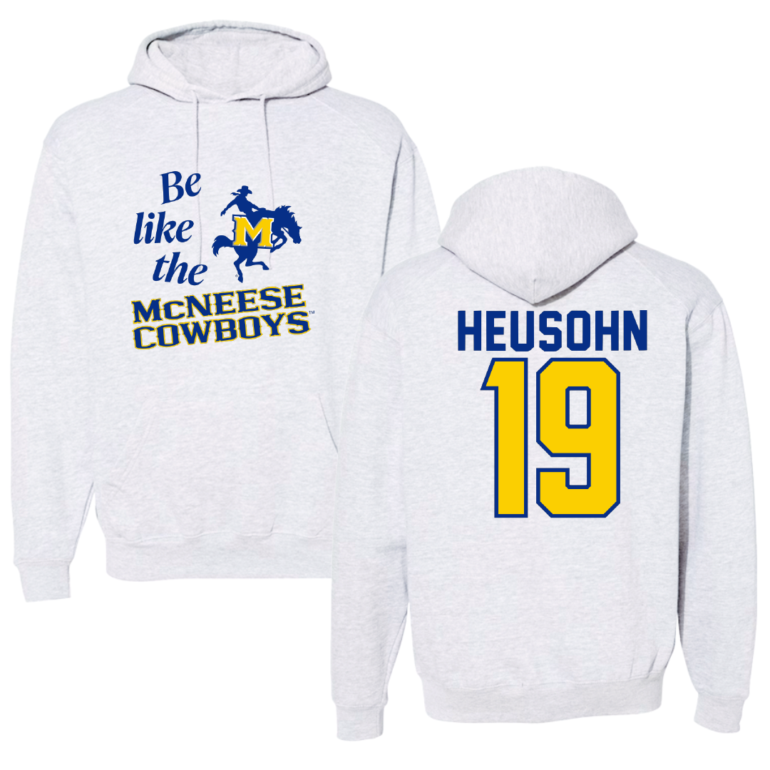 McNeese State University Baseball Light Gray Be Like Us Hoodie - #19 Marcus Heusohn