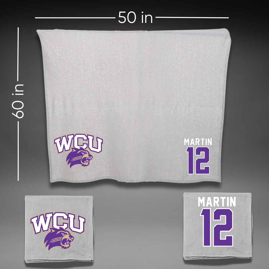 Western Carolina University Softball Gray Blanket - #12 Tatum Martin