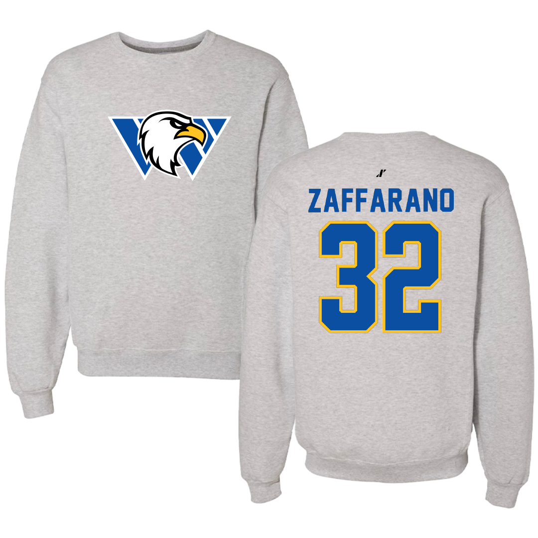 Williams Baptist University Baseball Light Gray Crewneck - #32 Gaige Zaffarano
