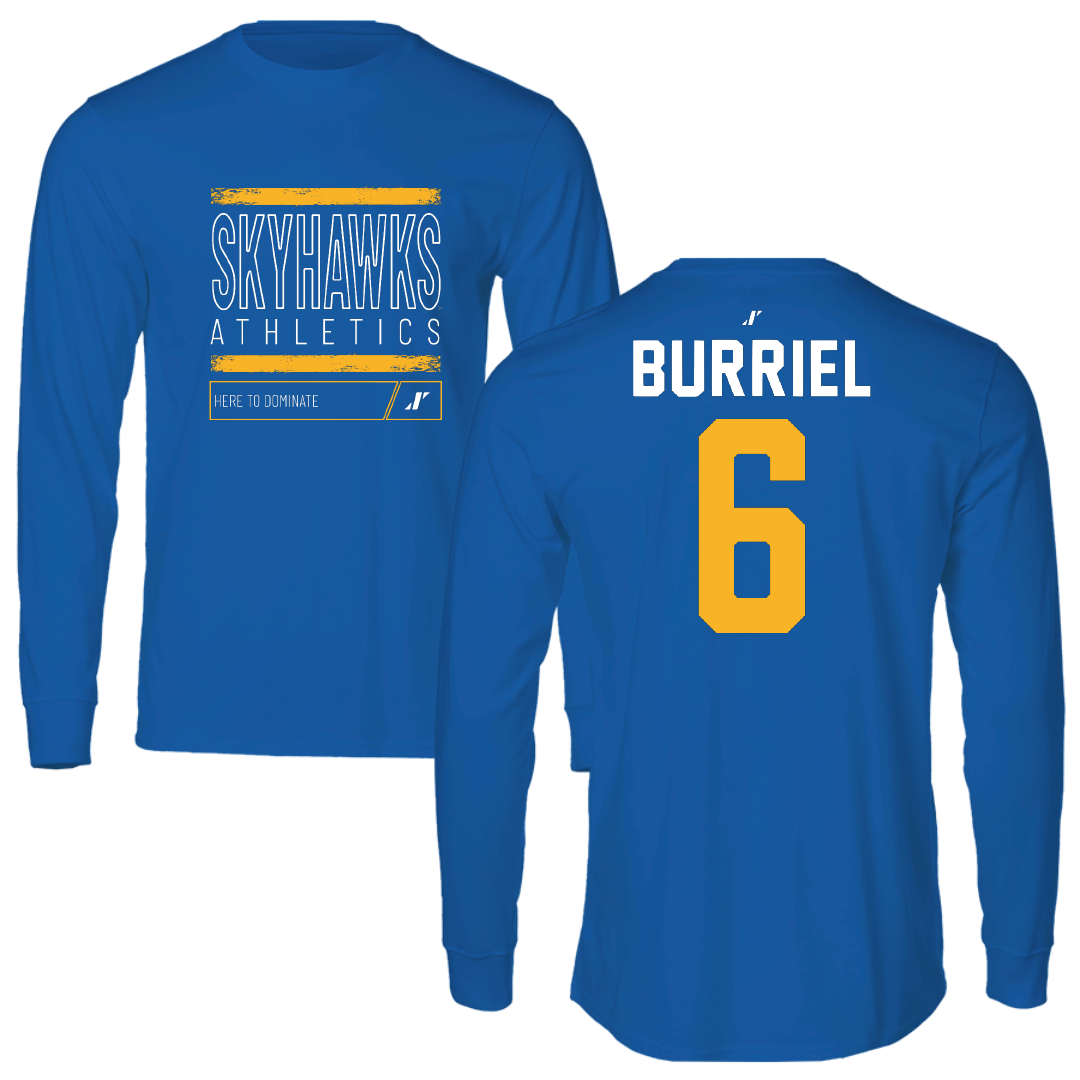 Fort Lewis College Softball Blue Dominate Long Sleeve - #6 Ashley Burriel