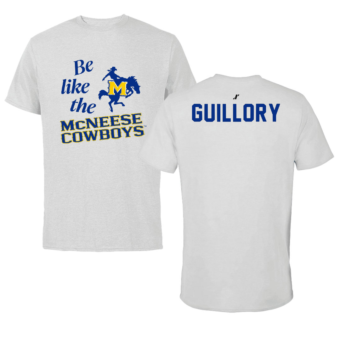 McNeese State University Cheer Light Gray Be Like Us Performance Tee - Carli Guillory