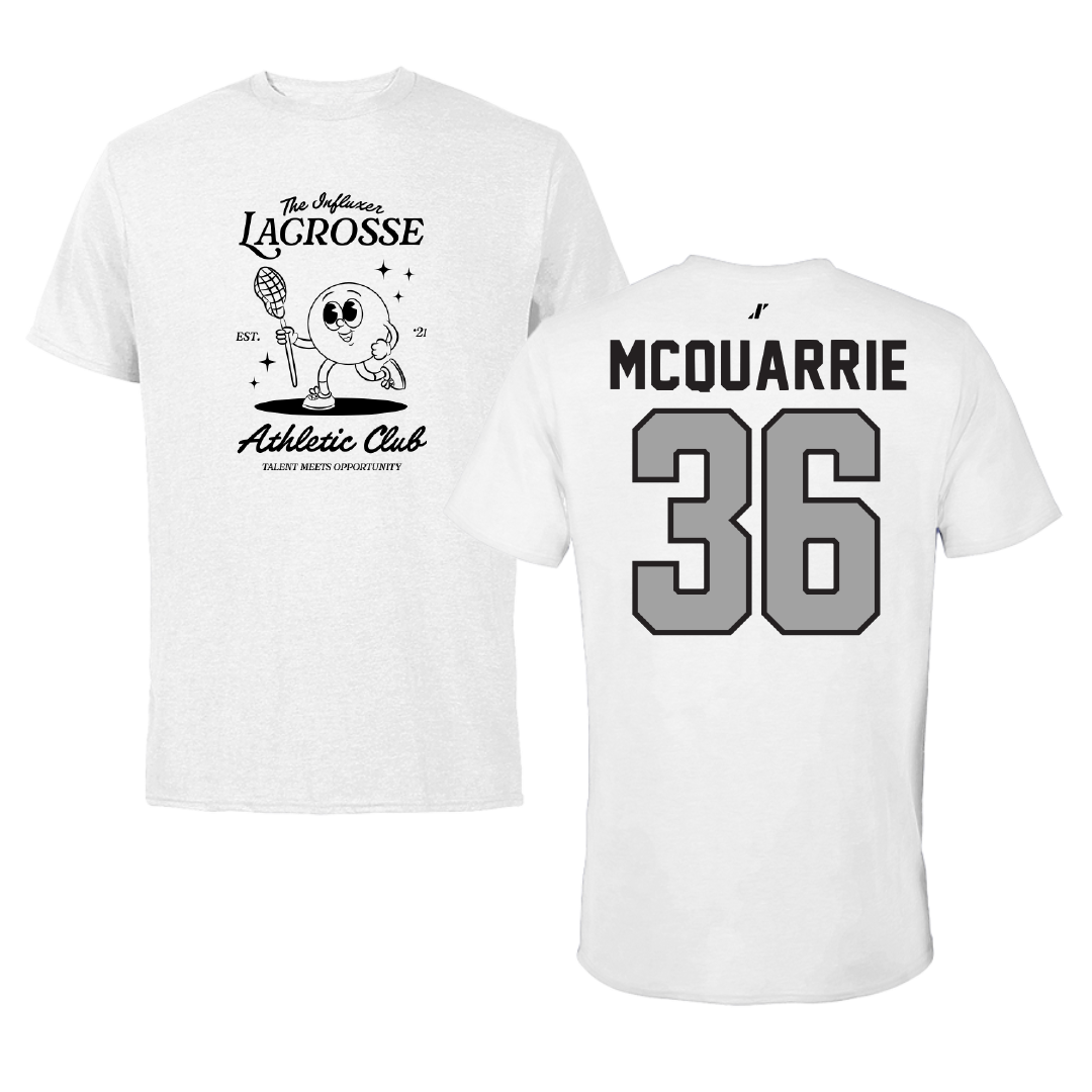 Lacrosse White Influxer Athletic Club Tee - #36 Dylan McQuarrie