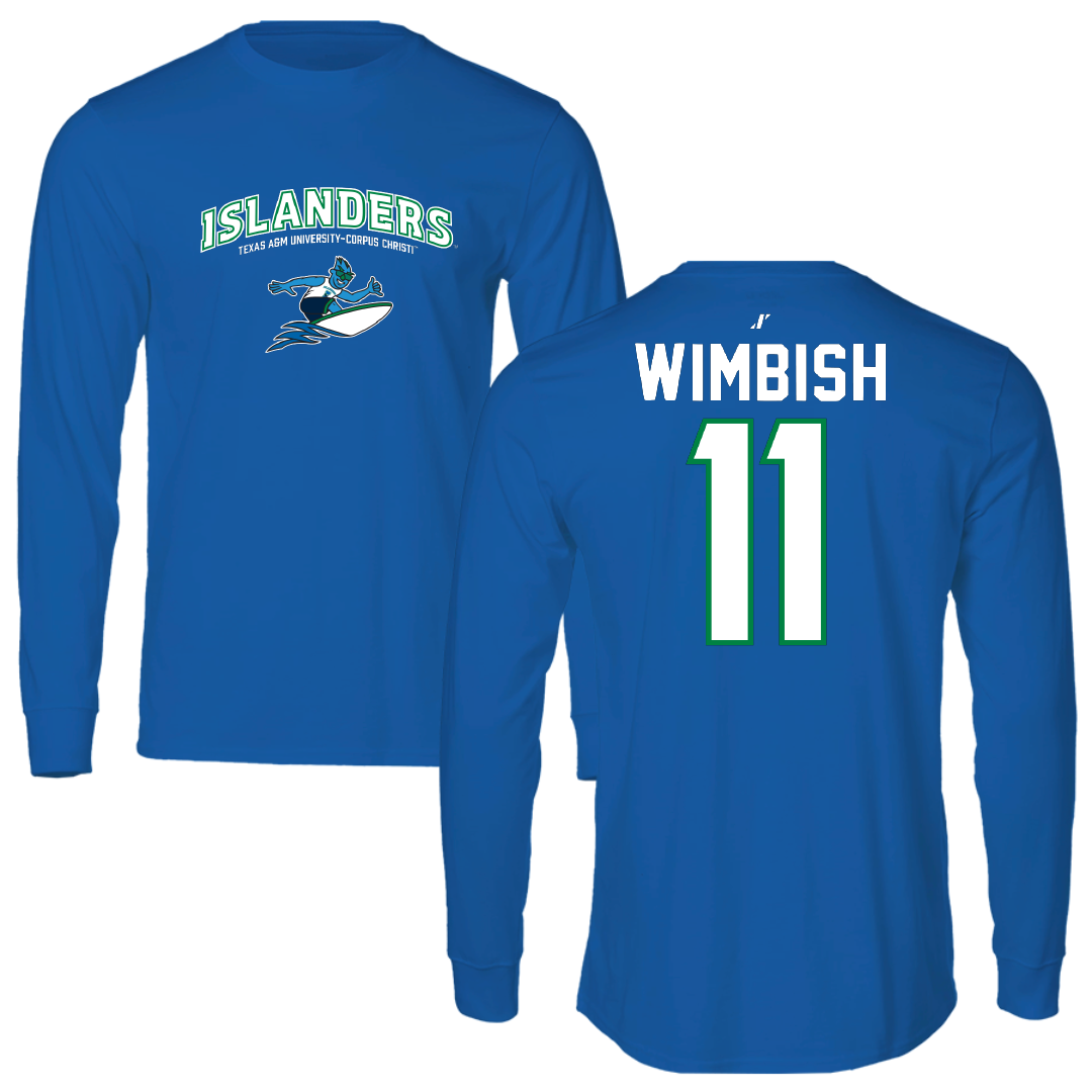 Texas A&M University-Corpus Christi Soccer Blue General Performance Long Sleeve - #11 Vanessa Wimbish