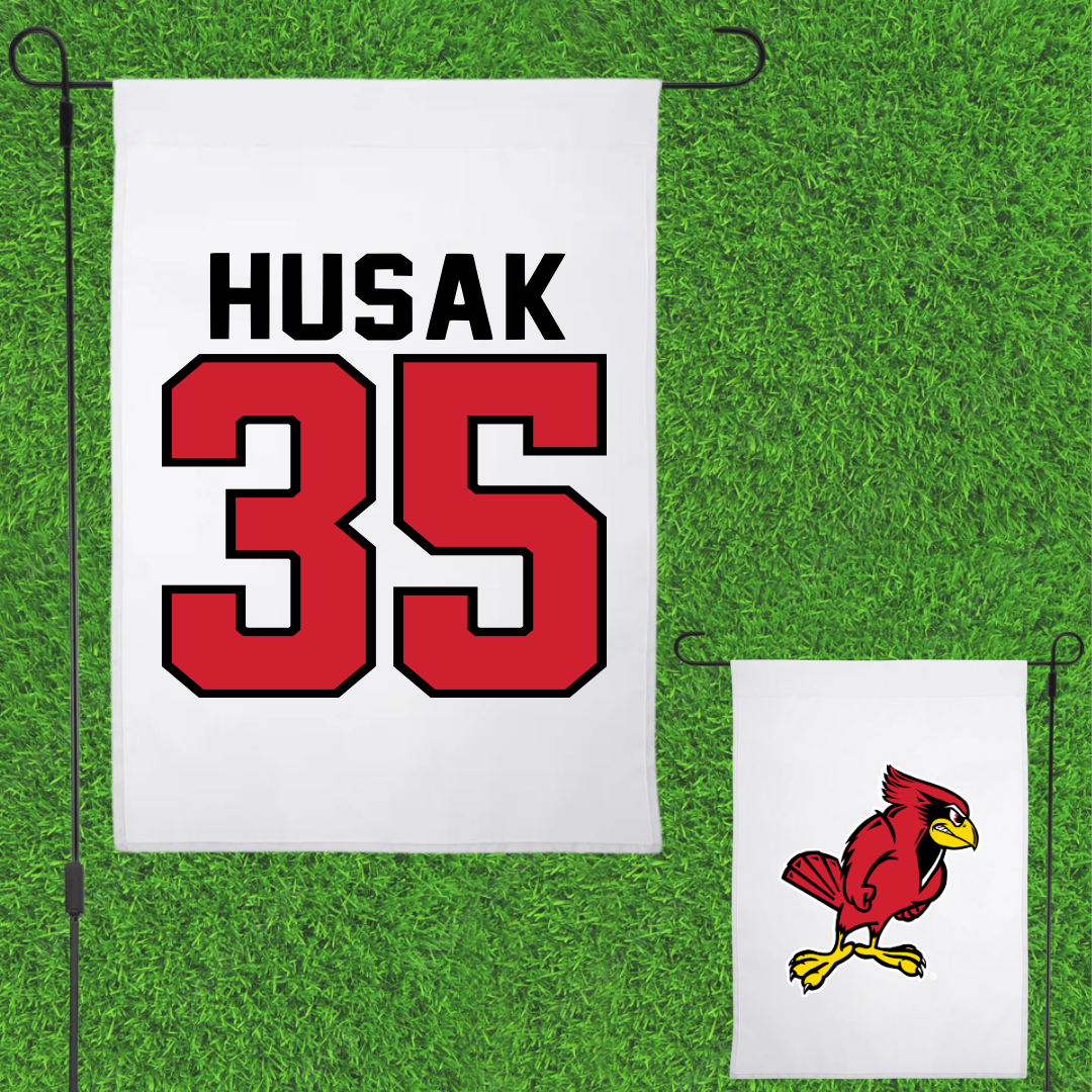 Illinois State University Baseball White Garden Flag - #35 Joe Husak