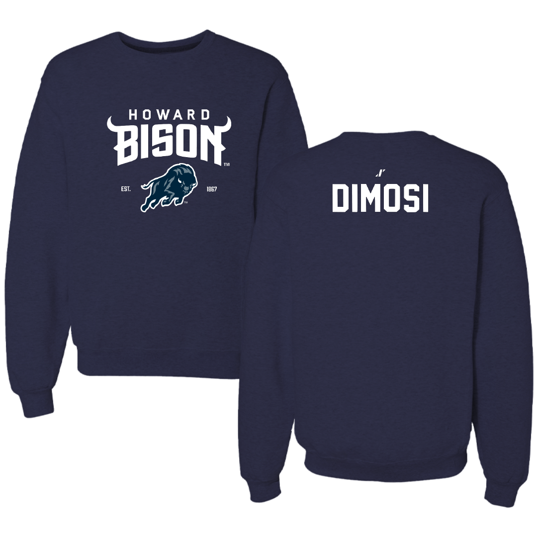 Howard University Golf Navy General Crewneck - Kezaia Dimosi