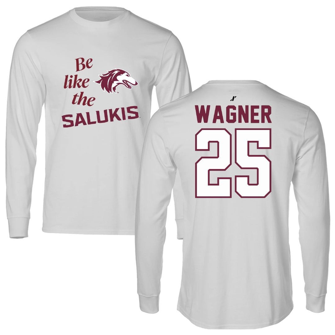 Southern Illinois University at Carbondale Football Light Gray Be Like Us Performance Long Sleeve - #25 Kayleb Wagner
