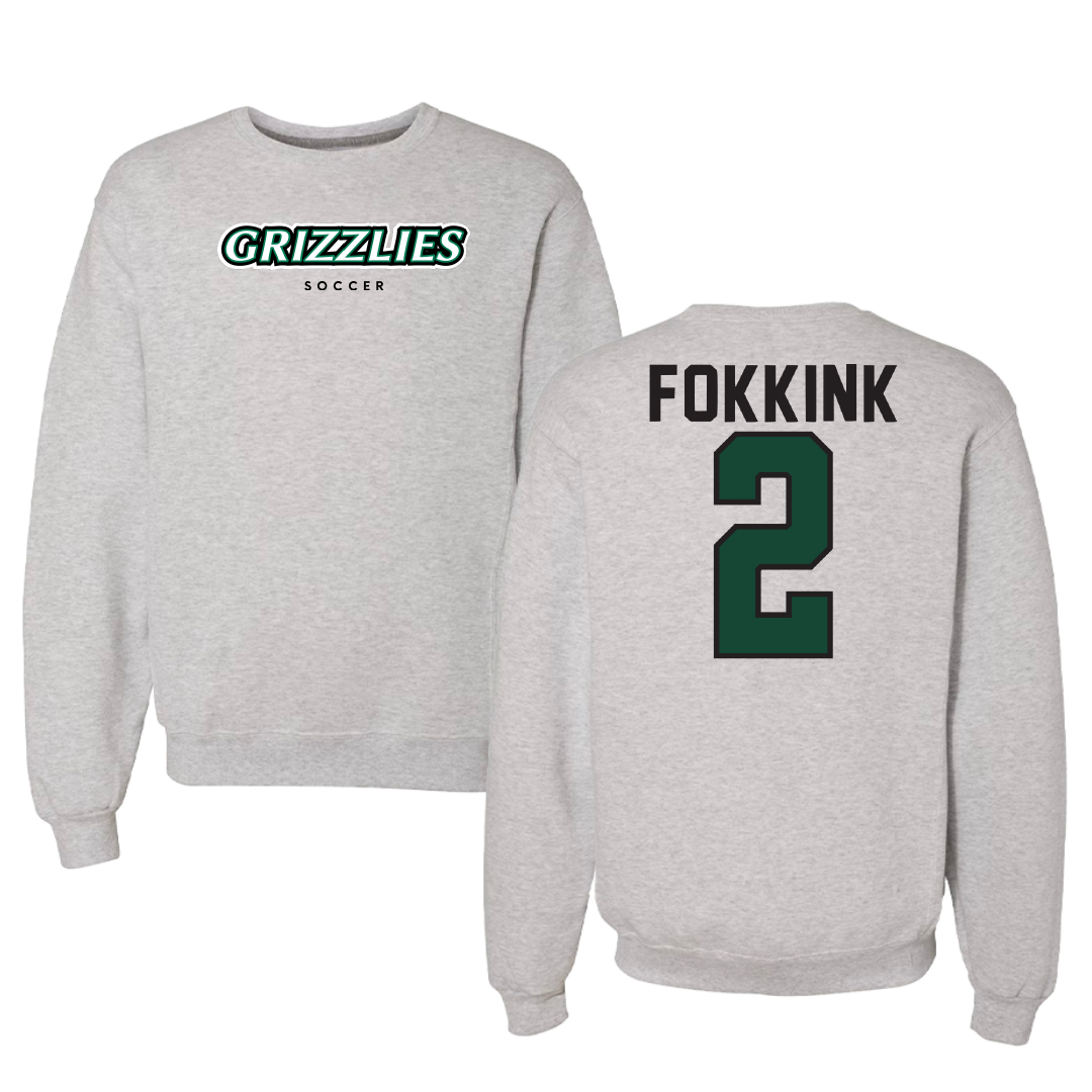 Adams State University Soccer Gray Grizzlies Crewneck - #2 Jelmer Fokkink
