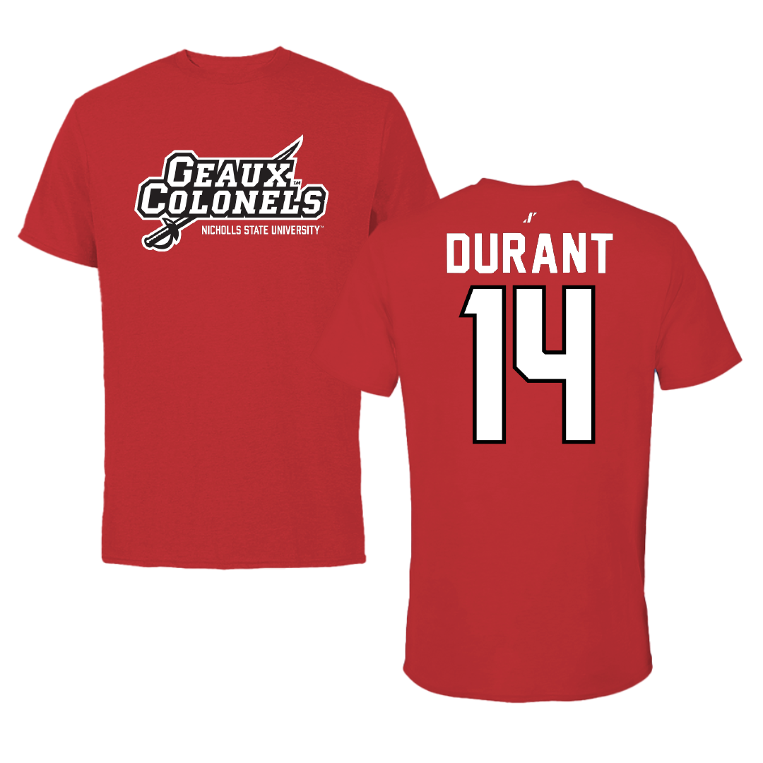 Nicholls State University Beach Volleyball Red General Performance Tee - #14 Bethanie Durant