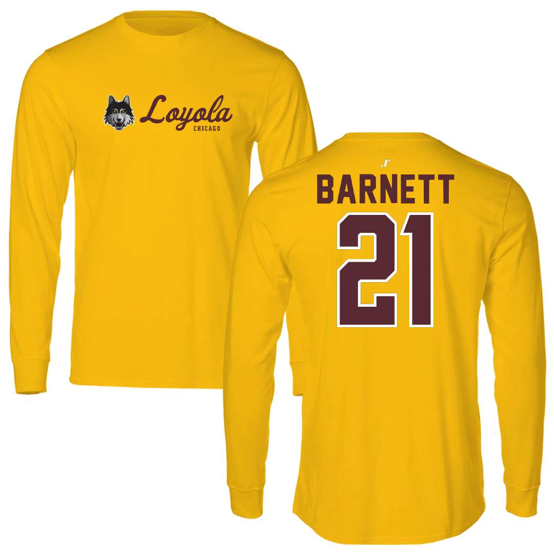 Loyola University-Chicago Softball Gold General Long Sleeve - #21 Sydney Barnett