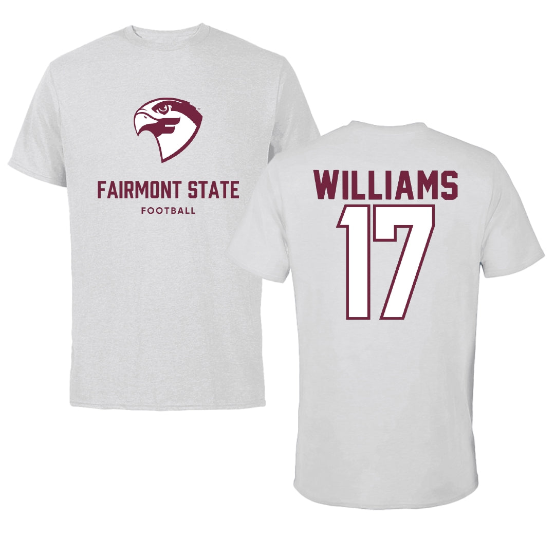 Fairmont State University Football Light Gray Performance Tee - #17 Howard Williams