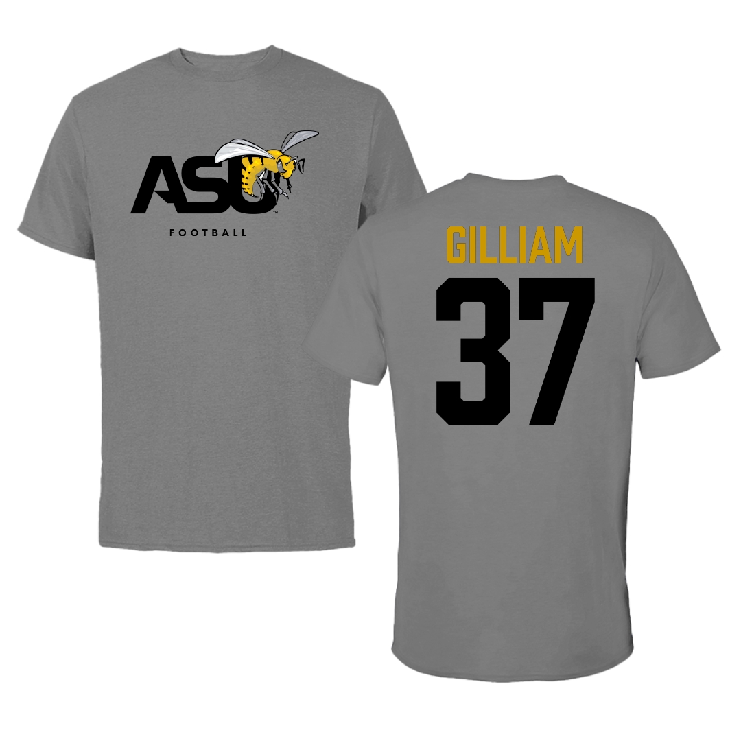 Alabama State University Football Dark Gray Tee - #37 Brandon Gilliam
