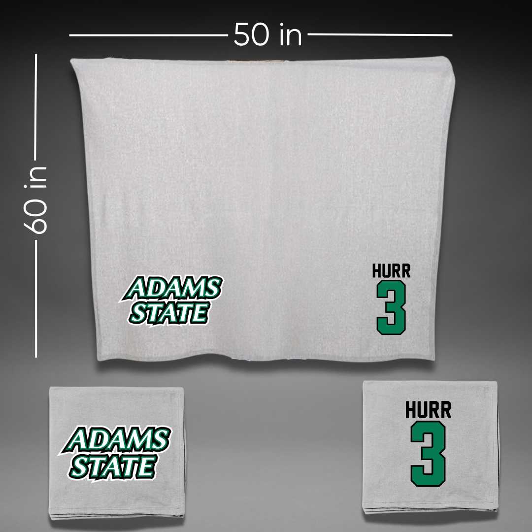 Adams State University Basketball Gray Blanket - #3 Alex Hurr