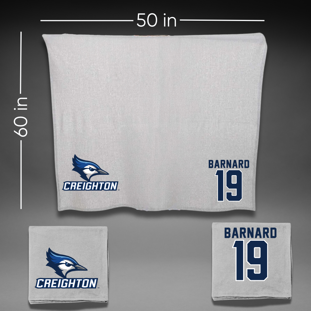 Creighton University Softball Gray Blanket - #19 Avery Barnard
