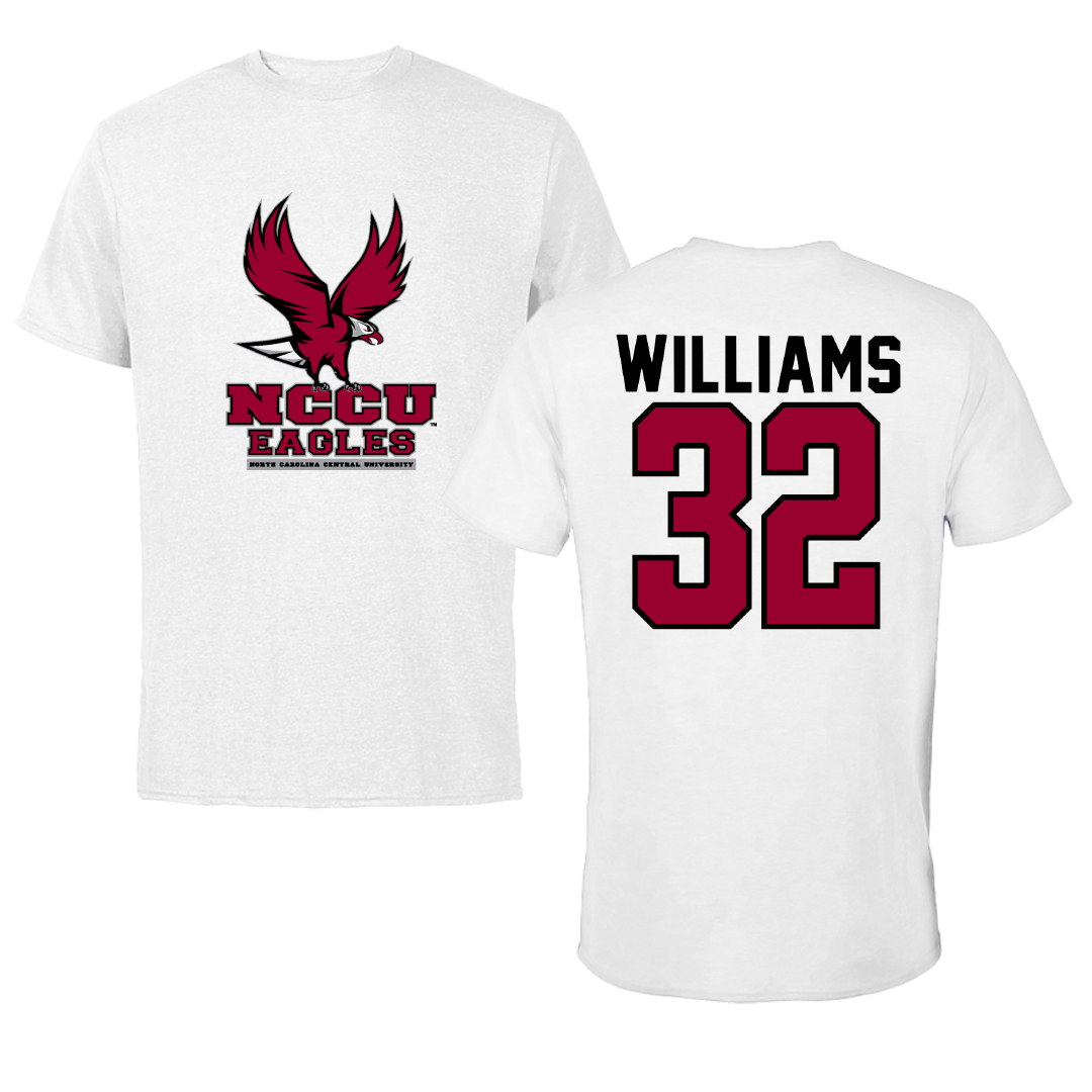 North Carolina Central University Softball White Performance Tee - #32 Wynter Williams