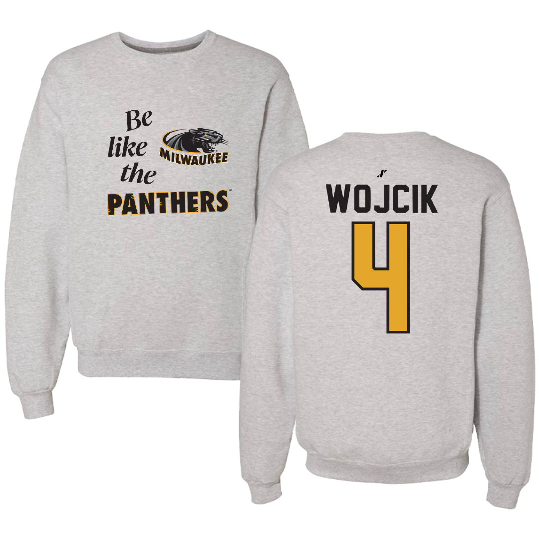 University of Wisconsin-Milwaukee Soccer Light Gray Be Like Us Crewneck - #4 Lola Wojcik