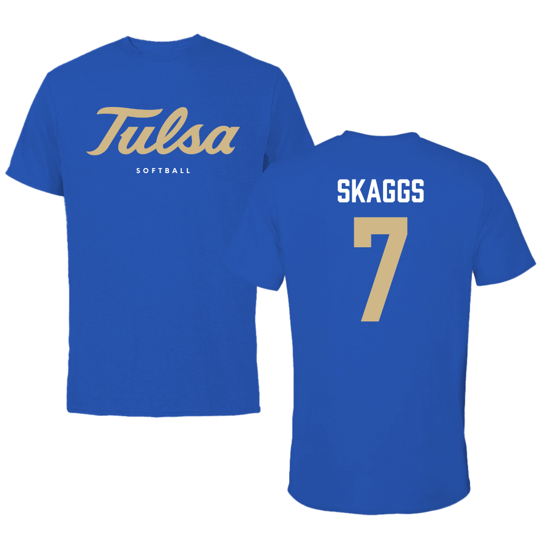The University of Tulsa Softball Blue Tee - #7 Claira Skaggs