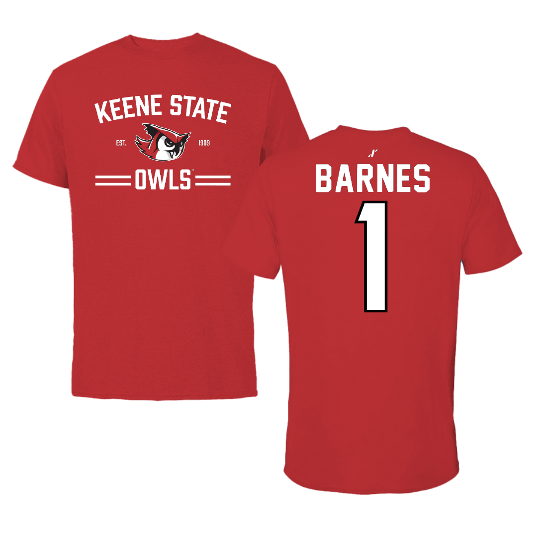 Keene State College Baseball Red General Tee - #1 Hamilton Barnes