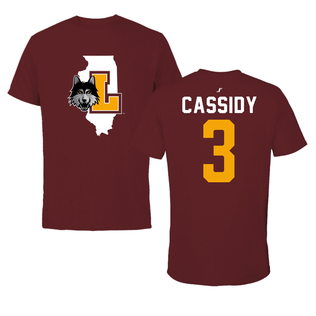 Loyola University-Chicago Soccer Maroon State Performance Tee - #3 Amanda Cassidy