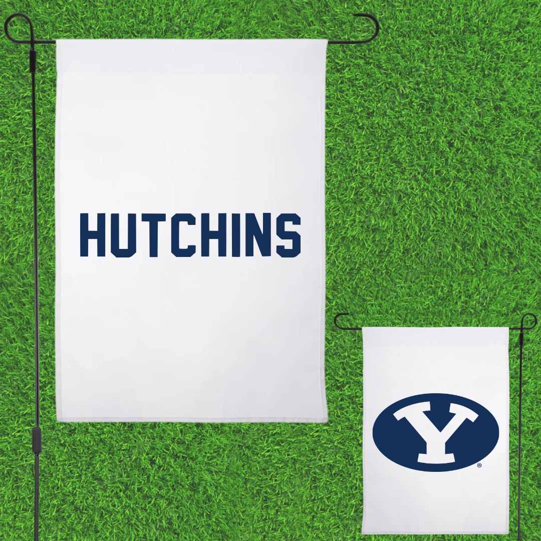 Brigham Young University TF and XC White Garden Flag - Jenna Hutchins