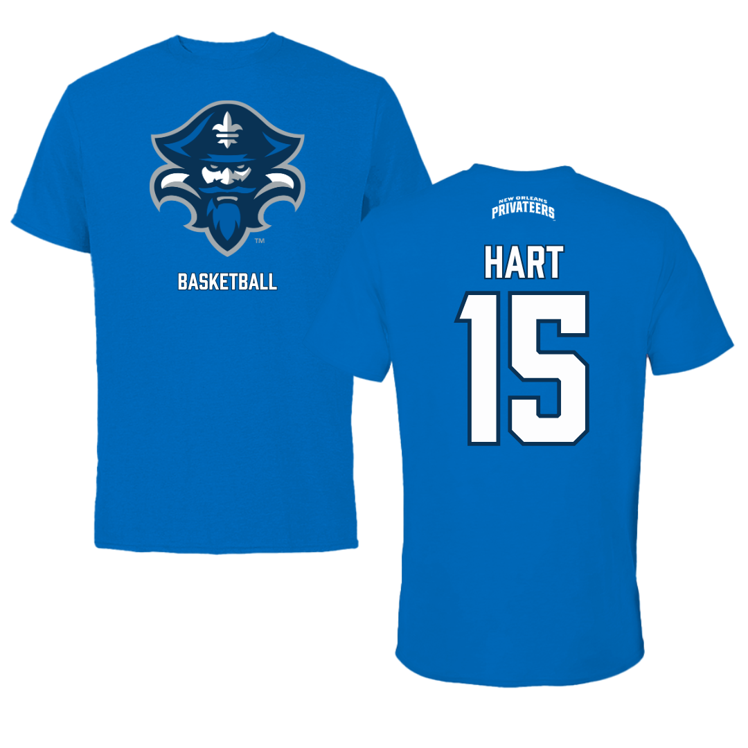 University of New Orleans Basketball Blue Mascot Tee - #15 Carlos Hart