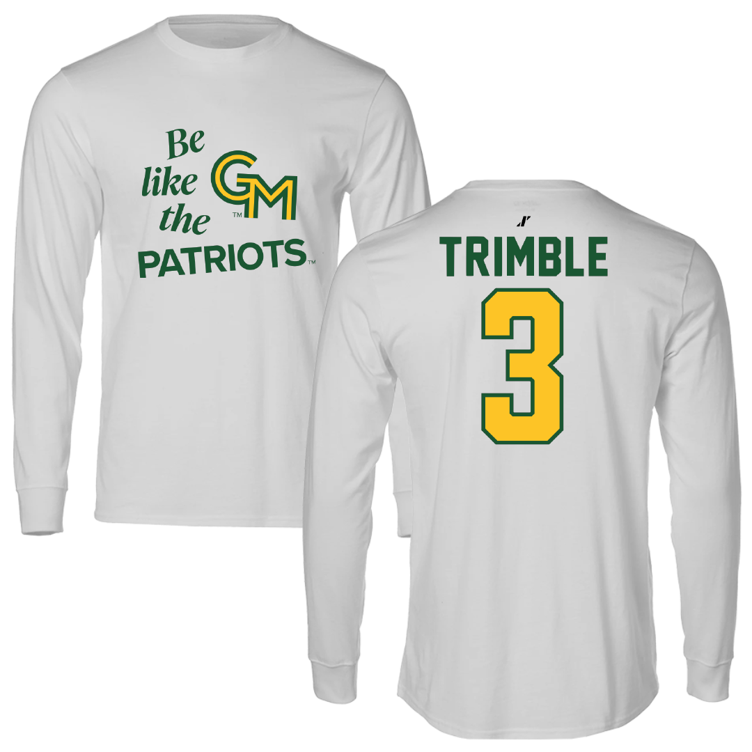 George Mason University Baseball Light Gray Be Like Us Long Sleeve - #3 South Trimble