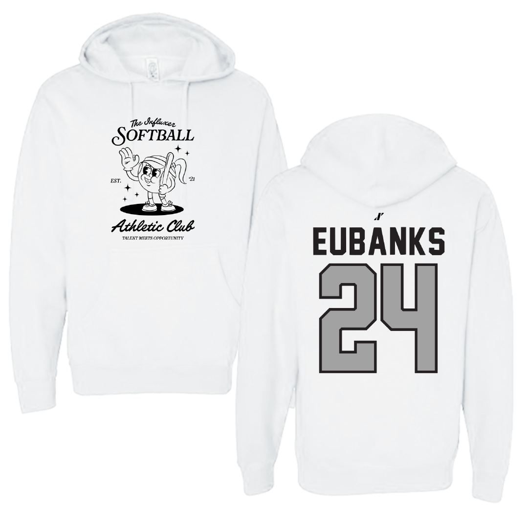 Softball White Influxer Athletic Club Hoodie - #24 Caleigh Eubanks
