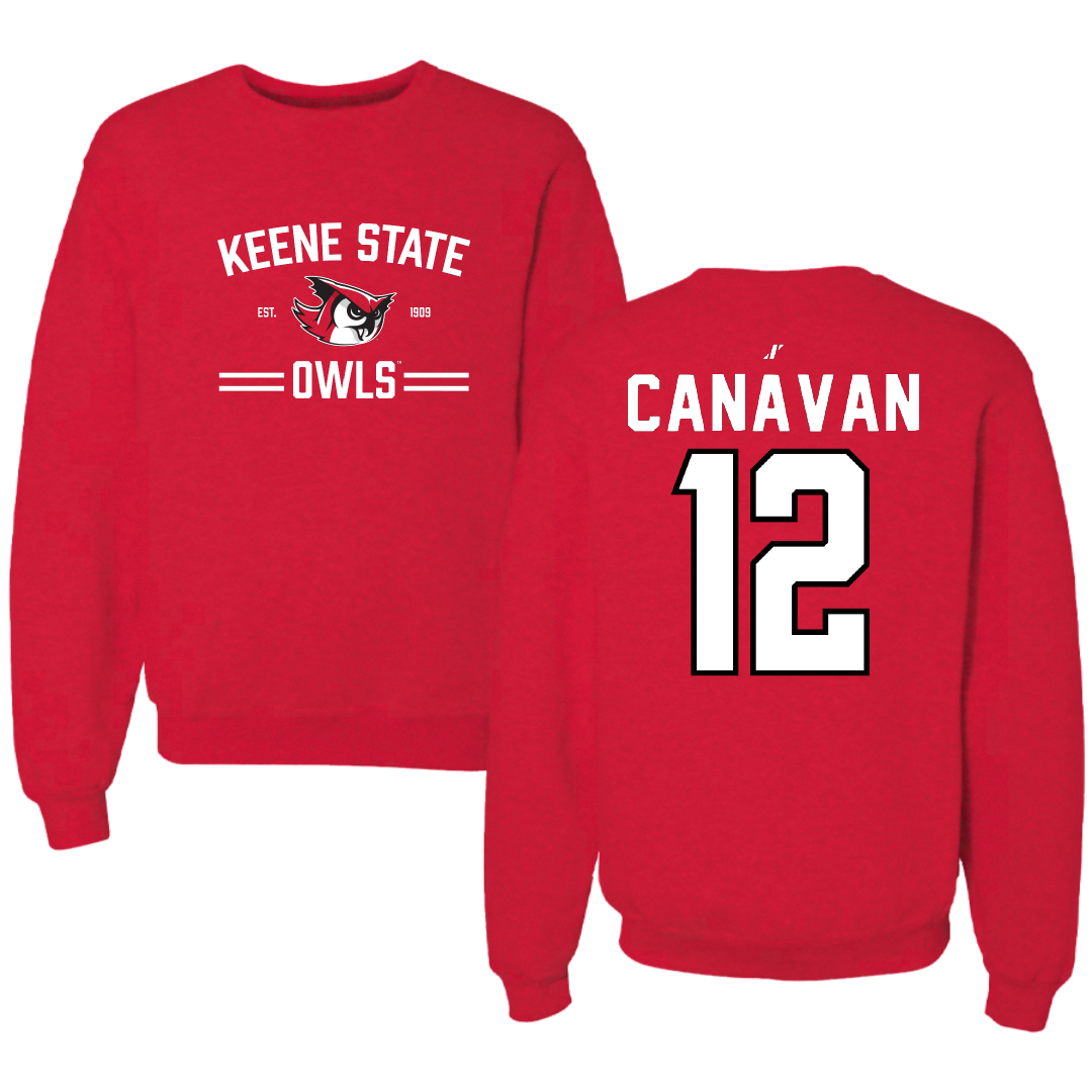 Keene State College Basketball Red General Crewneck - #12 Kate Canavan