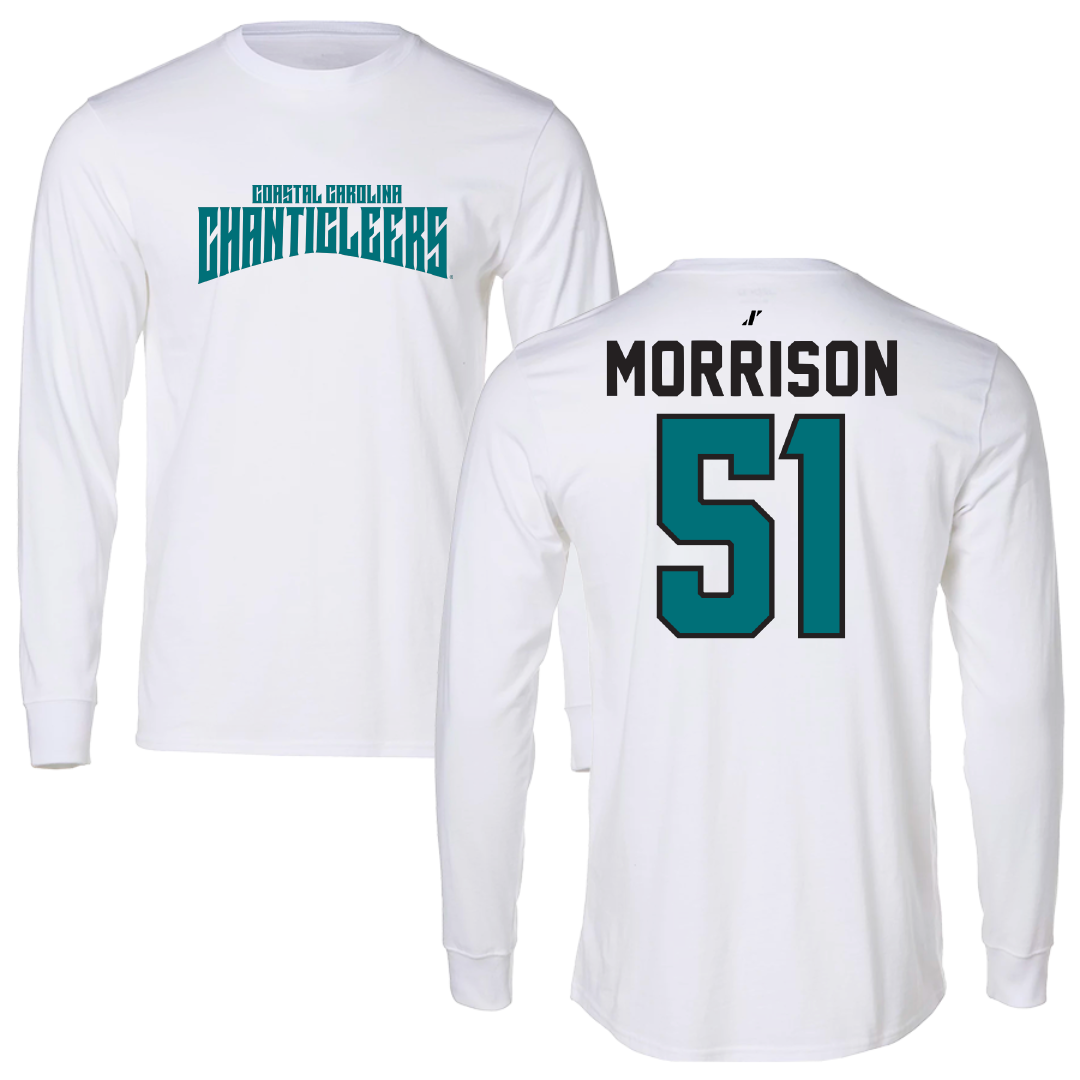 Coastal Carolina University Baseball White Classic Long Sleeve - #51 Jacob Morrison