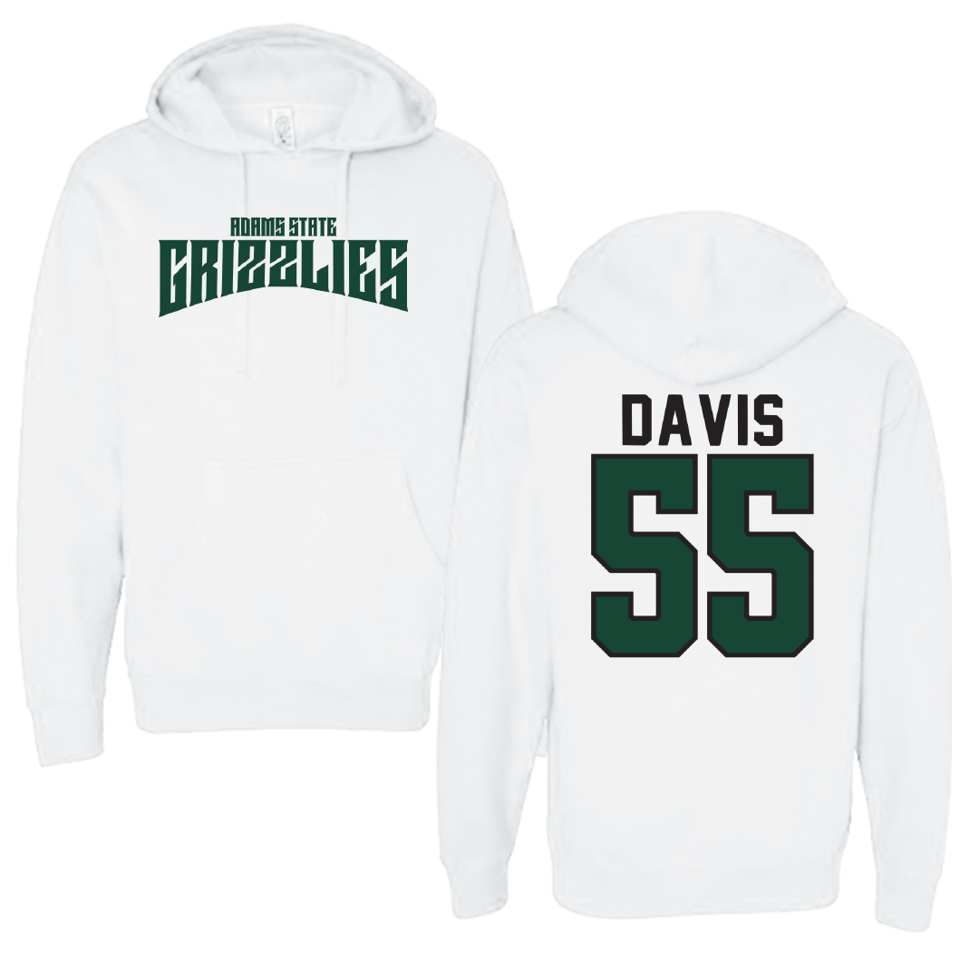 Adams State University Softball White Classic Hoodie - #55 Aubree Davis