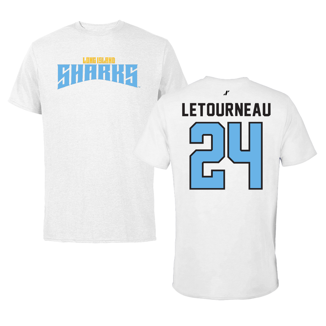 Long Island University Soccer White Classic Tee - #24 Paige Letourneau