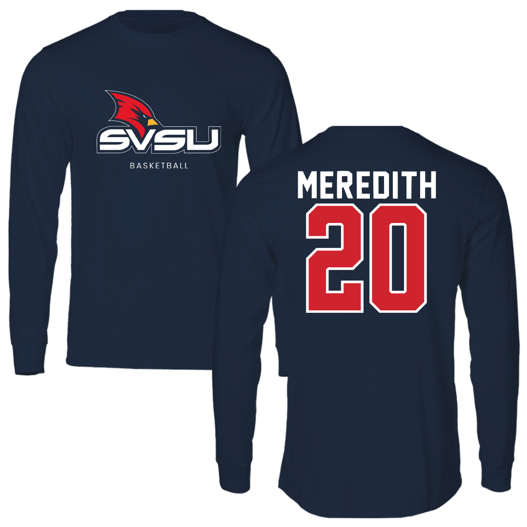 Saginaw Valley State University Basketball Navy Performance Long Sleeve - #20 Lydia Meredith