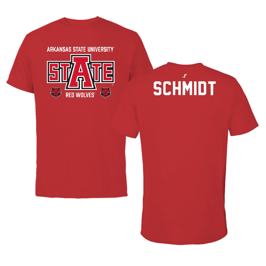 Arkansas State University Golf Red General Tee - Thomas Schmidt