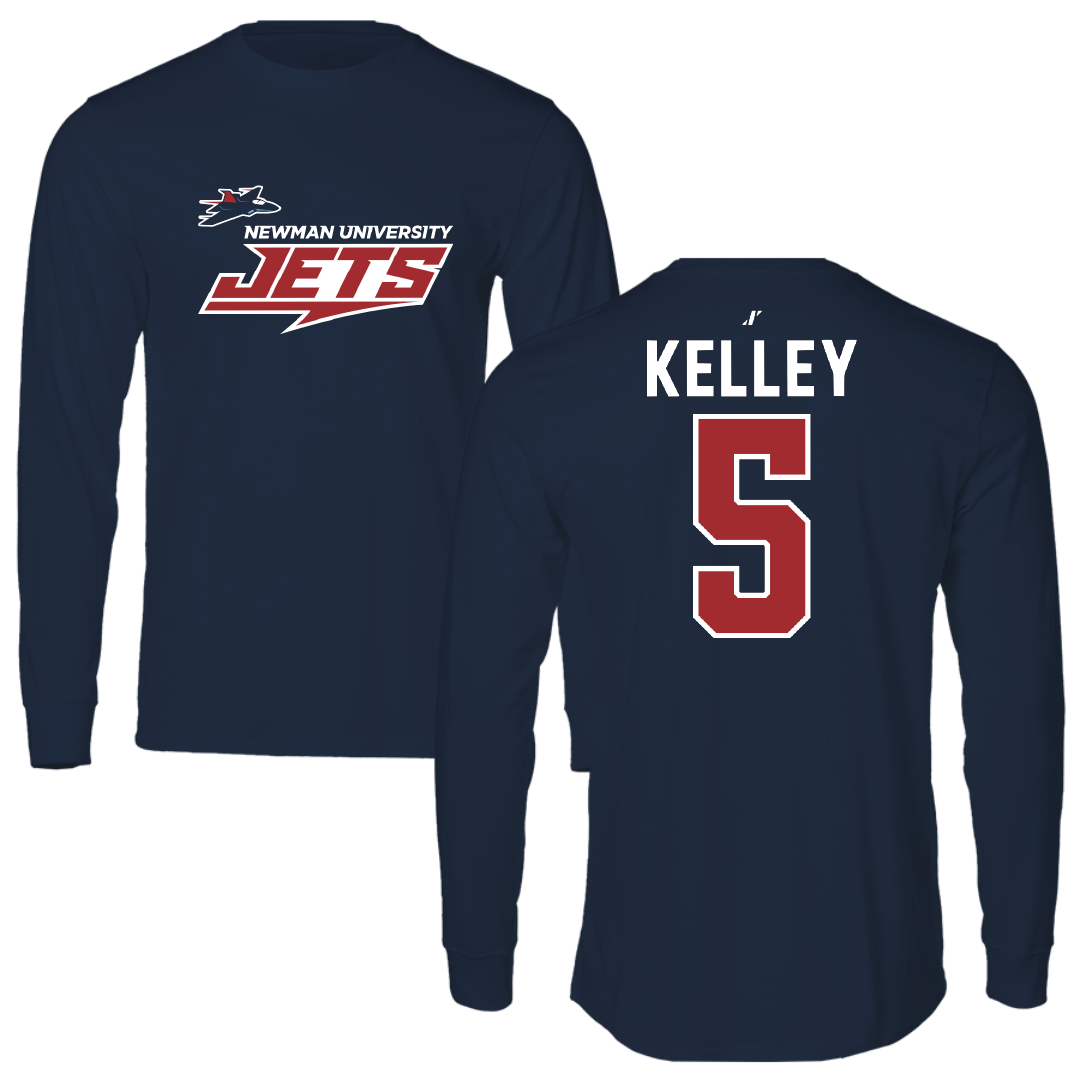 Newman University Volleyball Navy General Performance Long Sleeve - #5 Avery Kelley