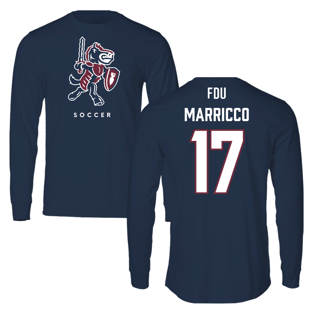 Fairleigh Dickinson University-Metropolitan Campus Soccer Navy Performance Long Sleeve - #17 Madeline Marricco