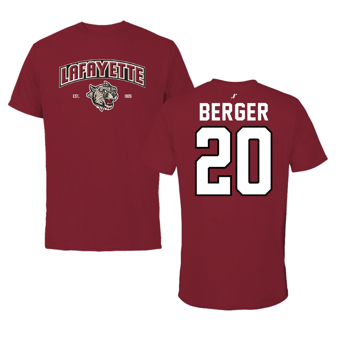 Lafayette College Basketball Cardinal General Tee - #20 TJ Berger