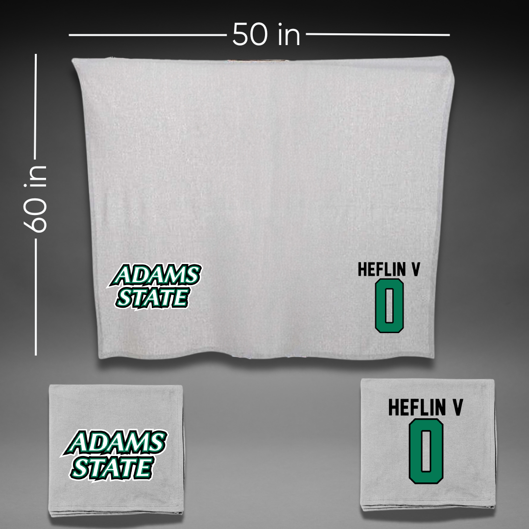 Adams State University Basketball Gray Blanket - #0 Robert Heflin V