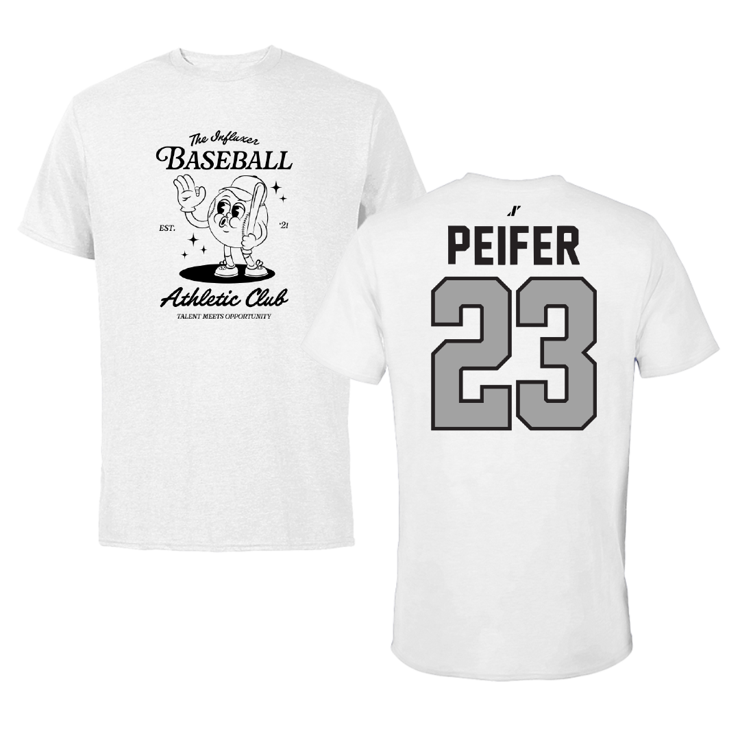 Baseball White Influxer Athletic Club Tee - #23 Wyatt Peifer