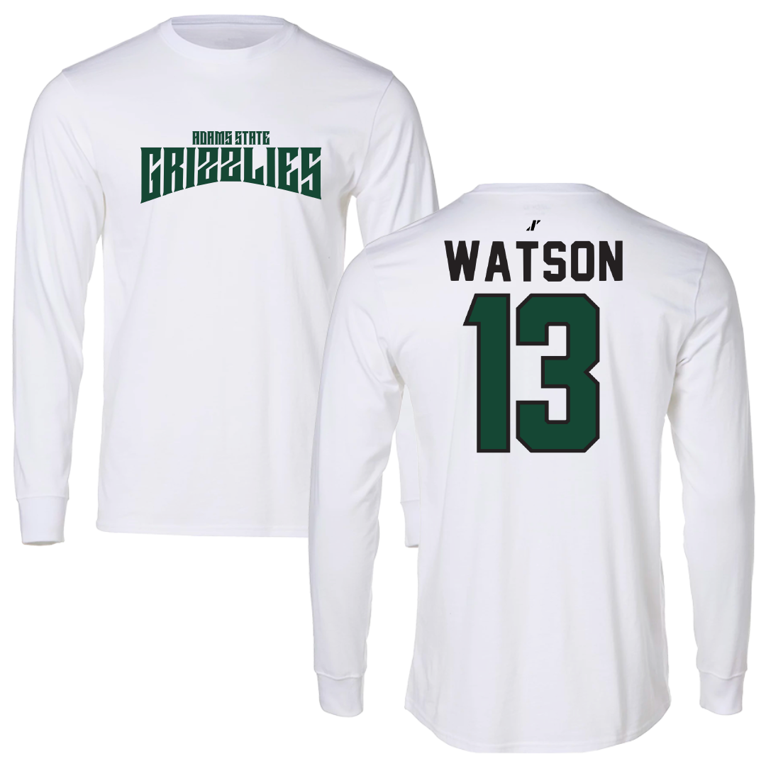 Adams State University Basketball White Classic Performance Long Sleeve - #13 Celina Watson