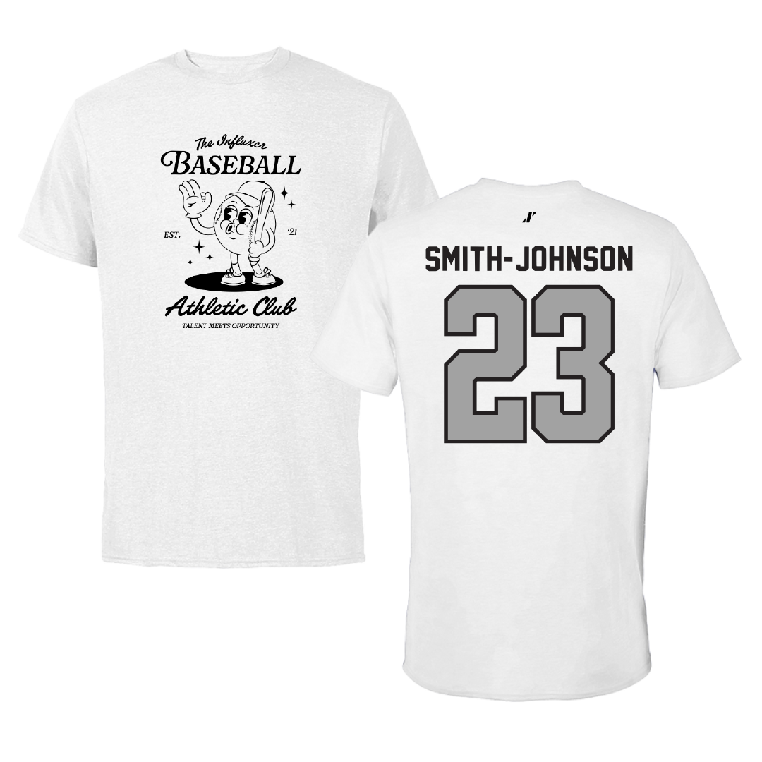Baseball White Influxer Athletic Club Tee - #23 Christian Smith-Johnson