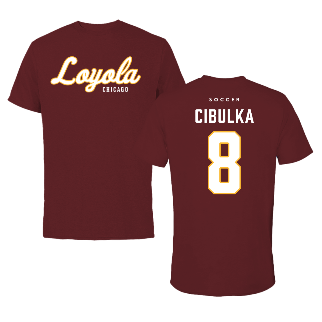Loyola University-Chicago Soccer Maroon Loyola Tee - #8 Jaimee Cibulka