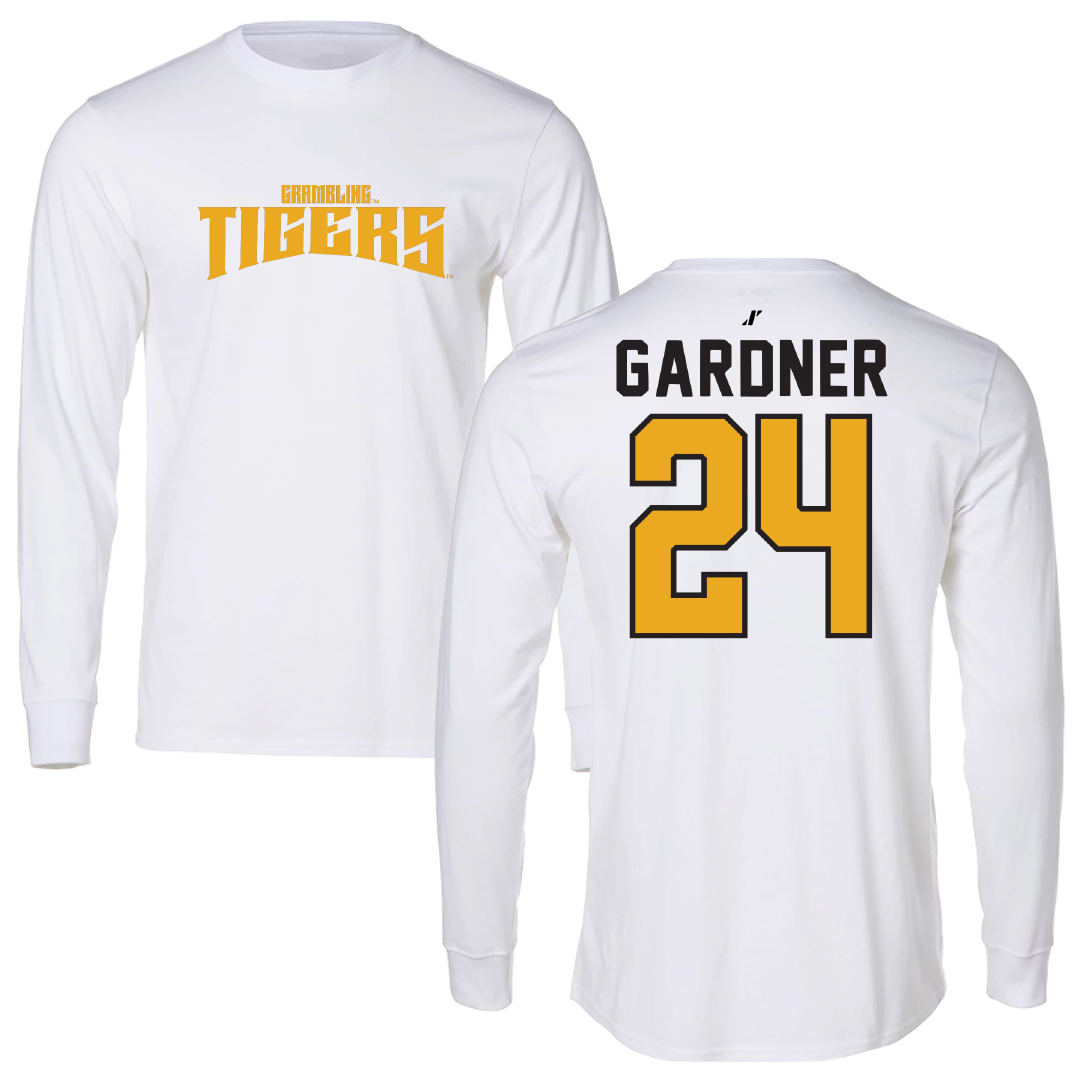 Grambling State University Baseball White Classic Long Sleeve - #24 Aries Gardner