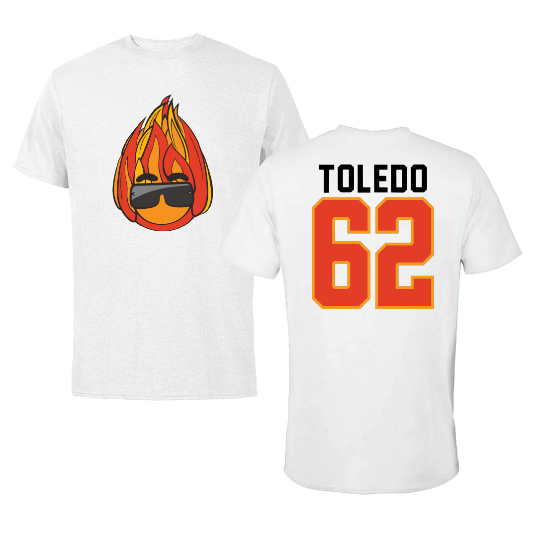 Valdosta State University Football White Performance Tee - #62 Matthew Toledo