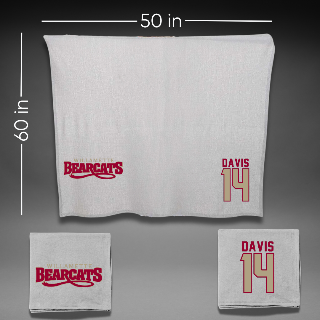 Willamette University Baseball Gray Blanket - #14 Caden Davis