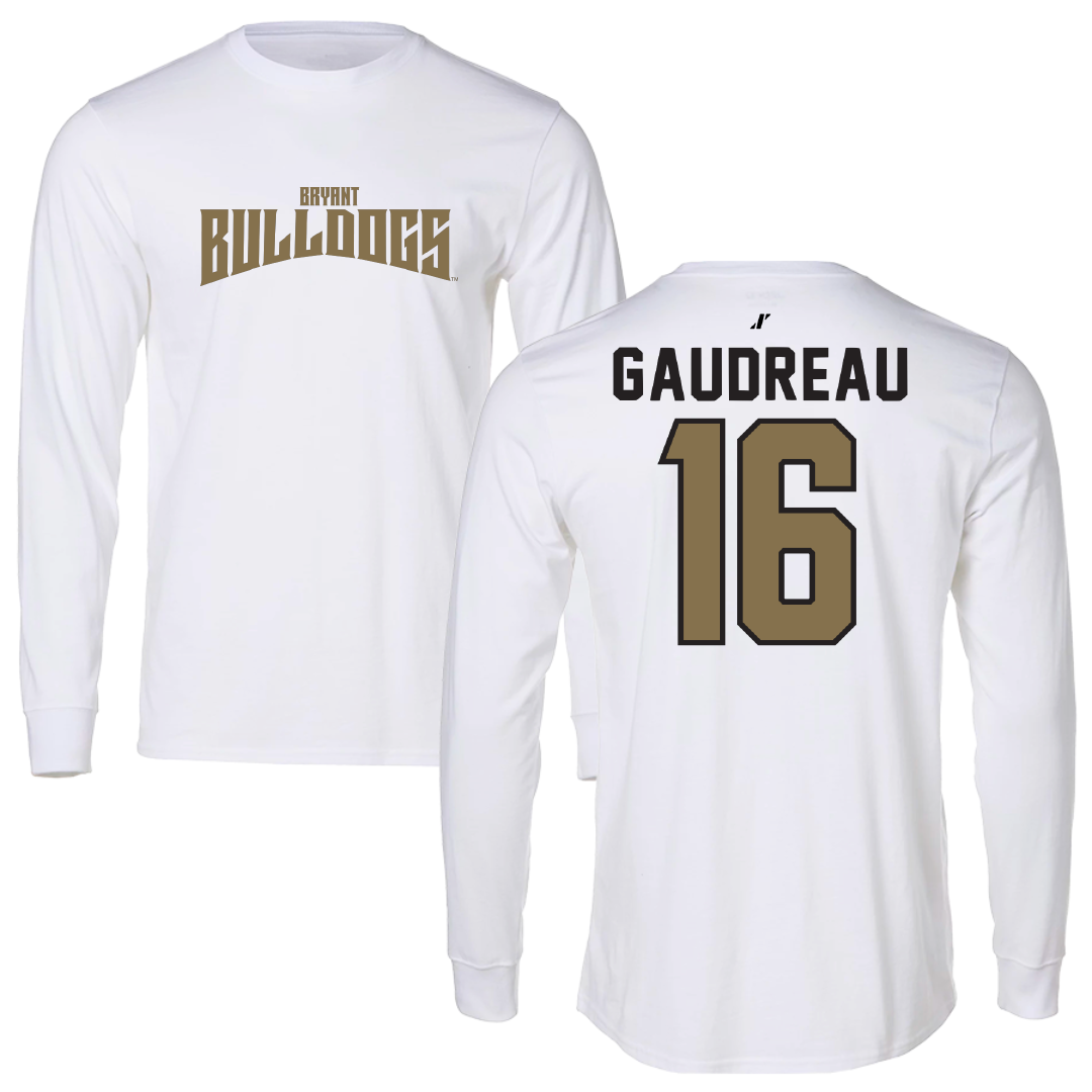 Bryant University Baseball White Classic Long Sleeve - #16 Jacob Gaudreau