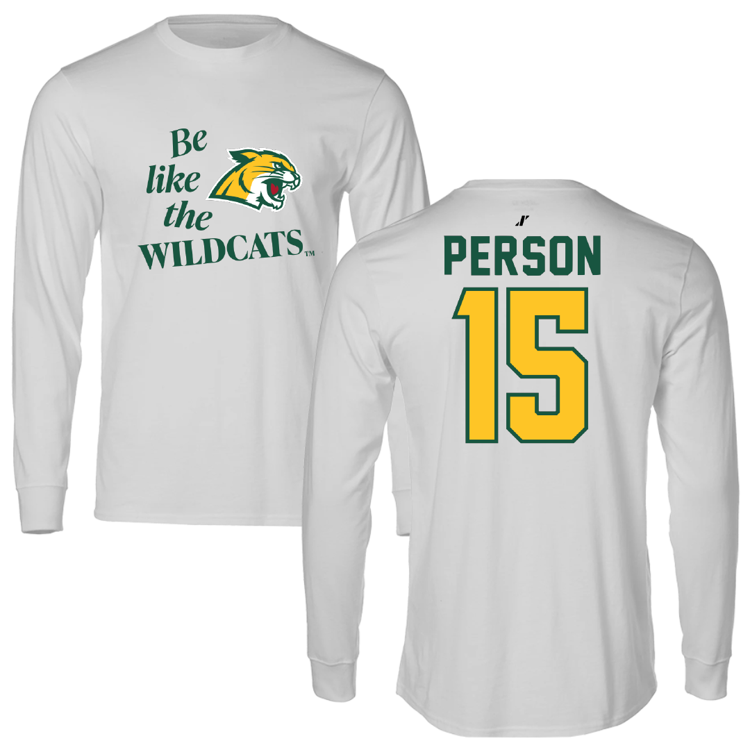 Northern Michigan University Football Light Gray Be Like Us Performance Long Sleeve - #15 Zach Person