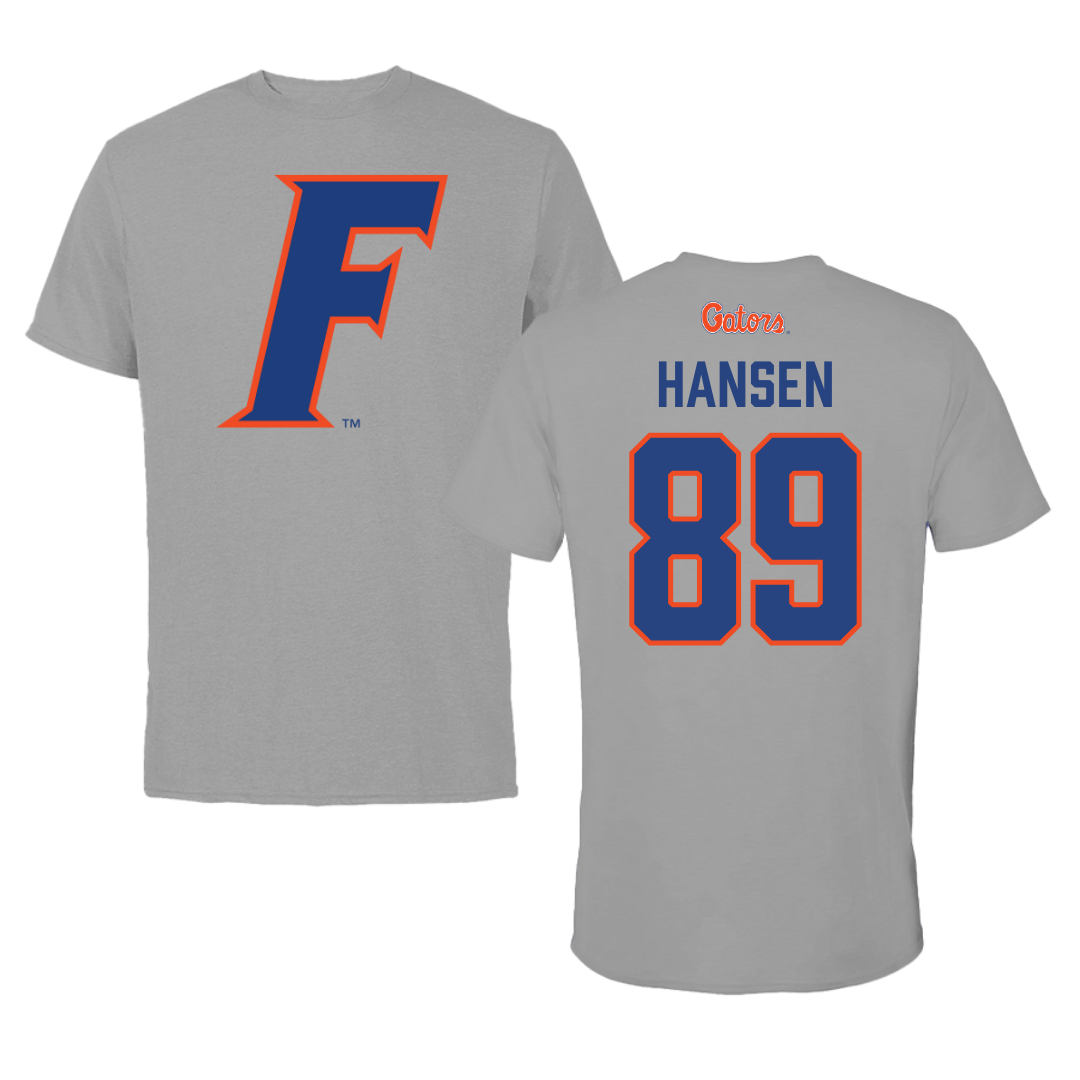 University of Florida Football Dark Gray Performance Tee - #89 Hayden Hansen