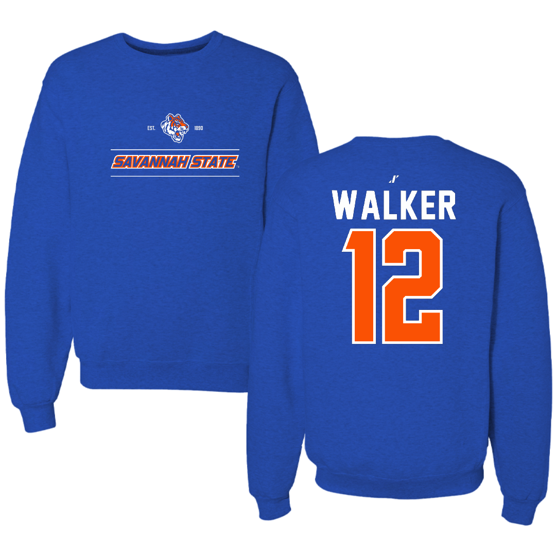 Savannah State University Volleyball Blue General Crewneck - #12 Amiyah Walker
