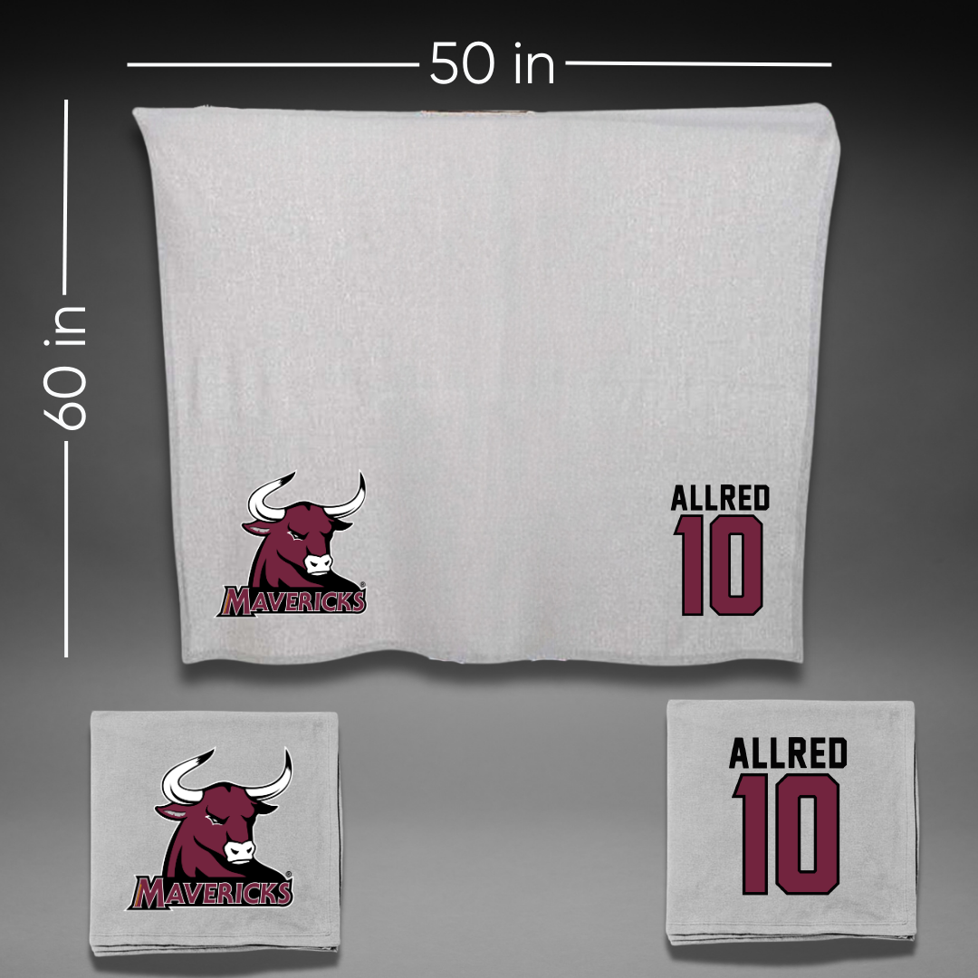 Colorado Mesa University Basketball Gray Blanket - #10 Ty Allred